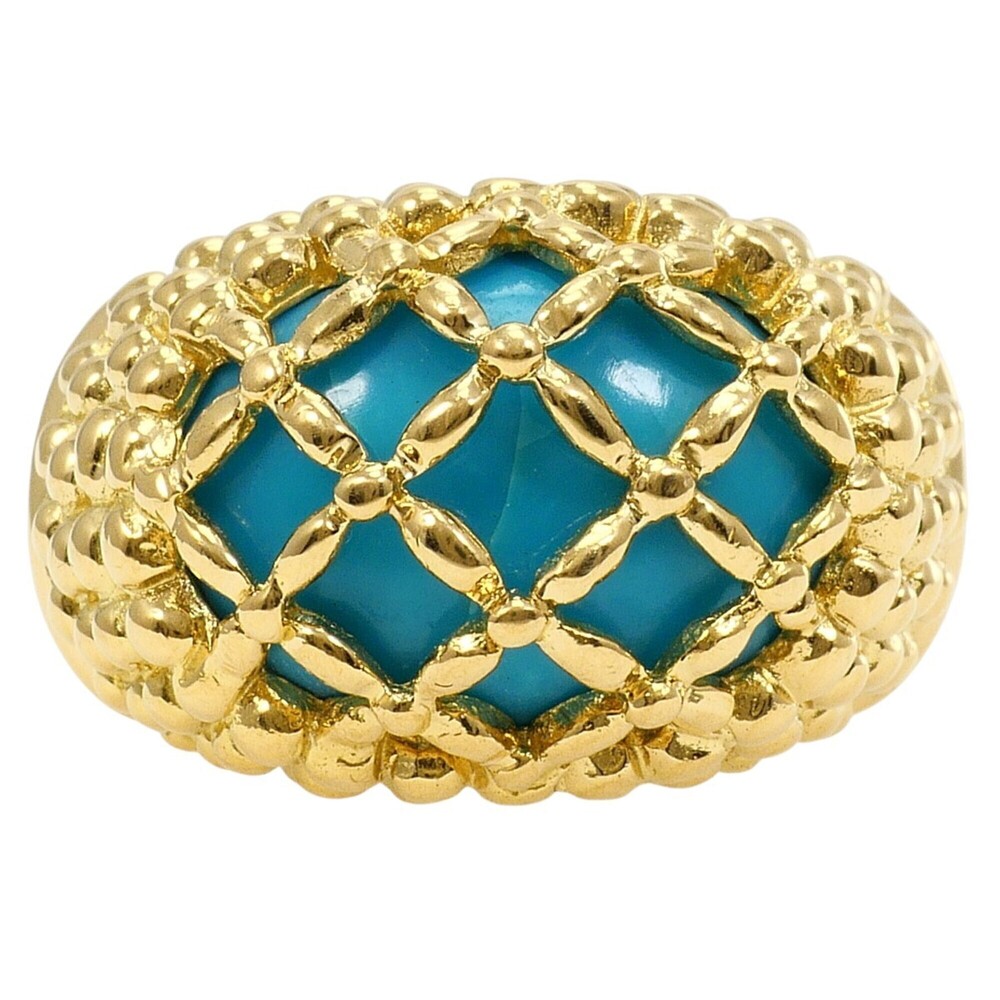 VINTAGE 18k Gold Turquoise Ring